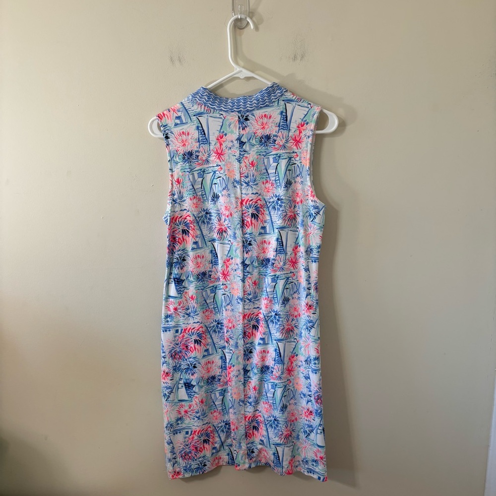 Lilly Pulitzer Larsen Shift Dress Sea to Shining Sea Engineered Shift Dress Sz M - Picture 10 of 12